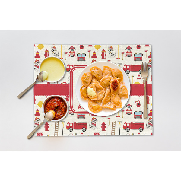 Firefighter Character Linen Placemat - Lifestyle (single)