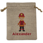 Firefighter Character Burlap Gift Bag (Personalized)