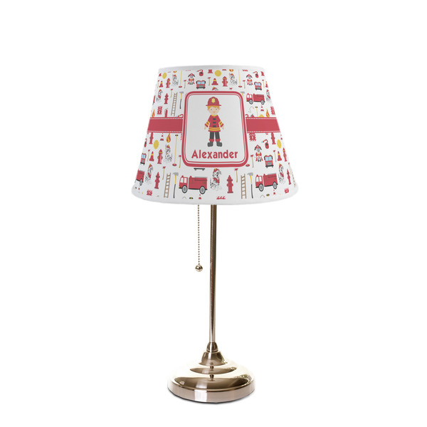 Firefighter Character Poly Film Empire Lampshade - On Stand