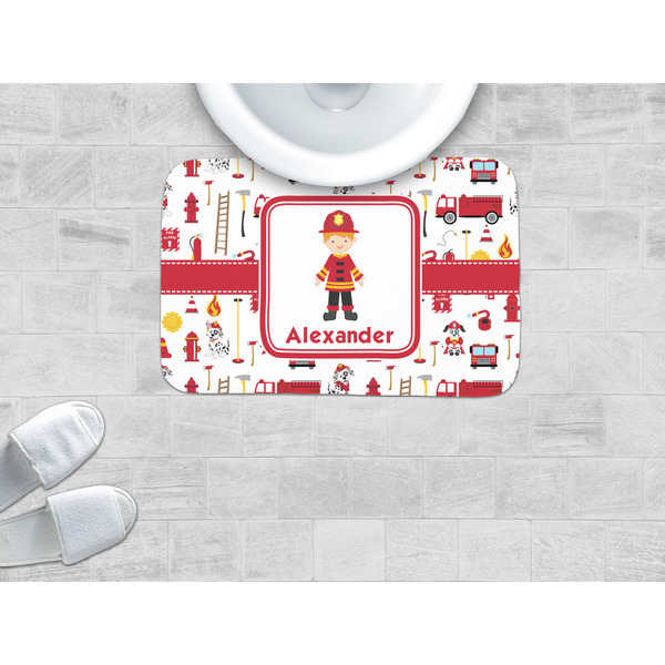 Firefighter Character Memory Foam Bath Mat - LIFESTYLE
