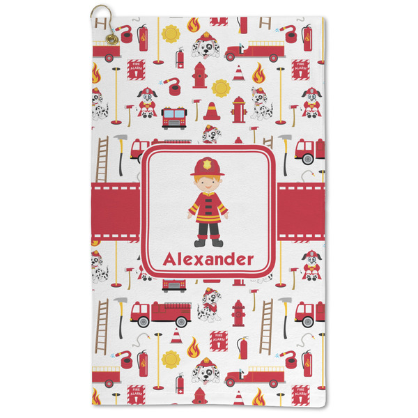Custom Firefighter Character Microfiber Golf Towel (Personalized)