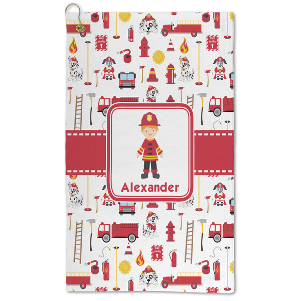 Custom Firefighter Character Microfiber Golf Towel (Personalized)