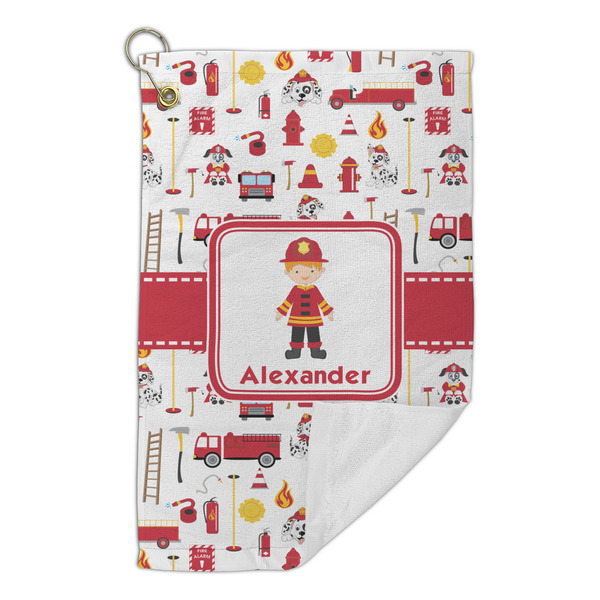 Firefighter Character Microfiber Golf Towels Small - FRONT FOLDED
