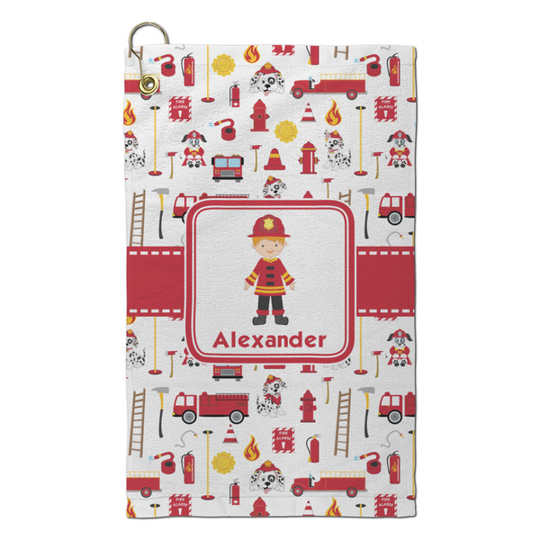 Custom Firefighter Character Microfiber Golf Towel - Small (Personalized)