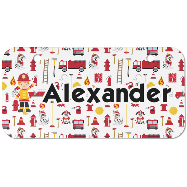 Custom Firefighter Character Mini/Bicycle License Plate (2 Holes) (Personalized)