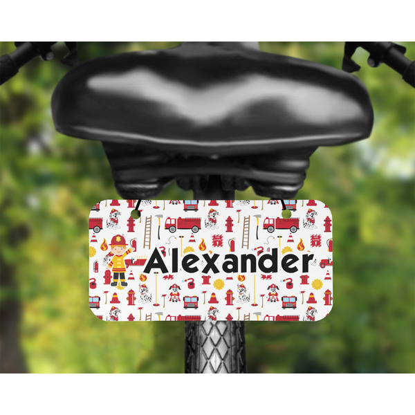 Firefighter Character Mini License Plate on Bicycle - LIFESTYLE Two holes