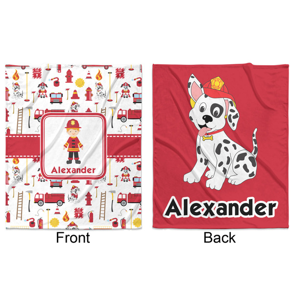 Firefighter Character Minky Blanket - 50"x60" - Double Sided - Front & Back