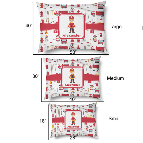 Firefighter Character Outdoor Dog Beds - SIZE CHART