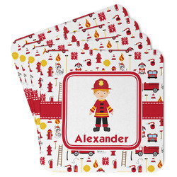 Firefighter Character Paper Coasters (Personalized)