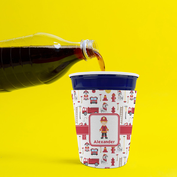 Firefighter Character Party Cup Sleeves - without bottom - Lifestyle