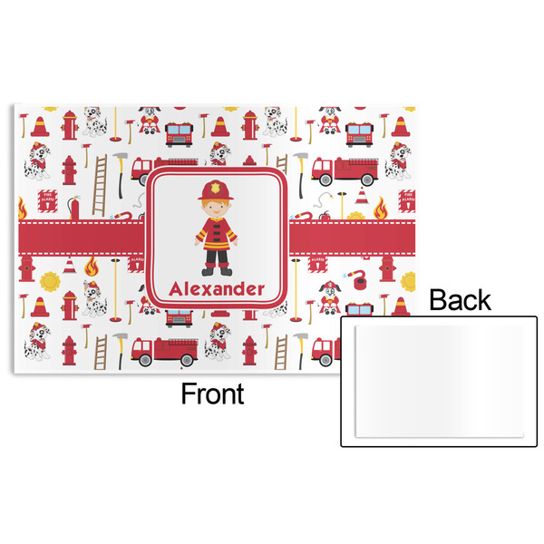 Firefighter Character Disposable Paper Placemat - Front & Back