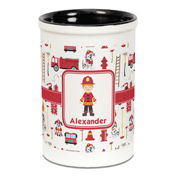 Firefighter Character Ceramic Pencil Holders - Black