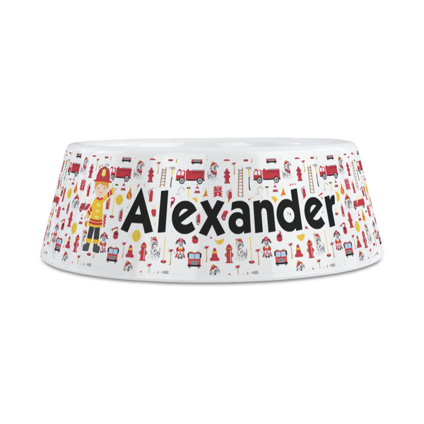 Firefighter Character Plastic Dog Bowls - Medium - FRONT