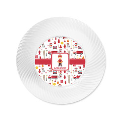 Firefighter Character Plastic Party Appetizer & Dessert Plates - 6" (Personalized)