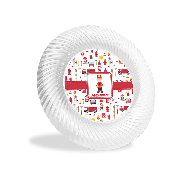 Custom Firefighter Character Plastic Party Appetizer & Dessert Plates - 6" (Personalized)