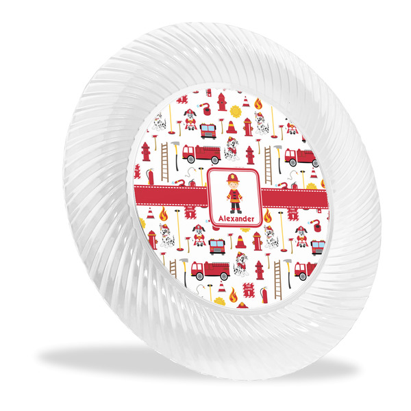 Custom Firefighter Character Plastic Party Dinner Plates - 10" (Personalized)
