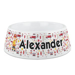Firefighter Character Plastic Dog Bowl - Medium (Personalized)