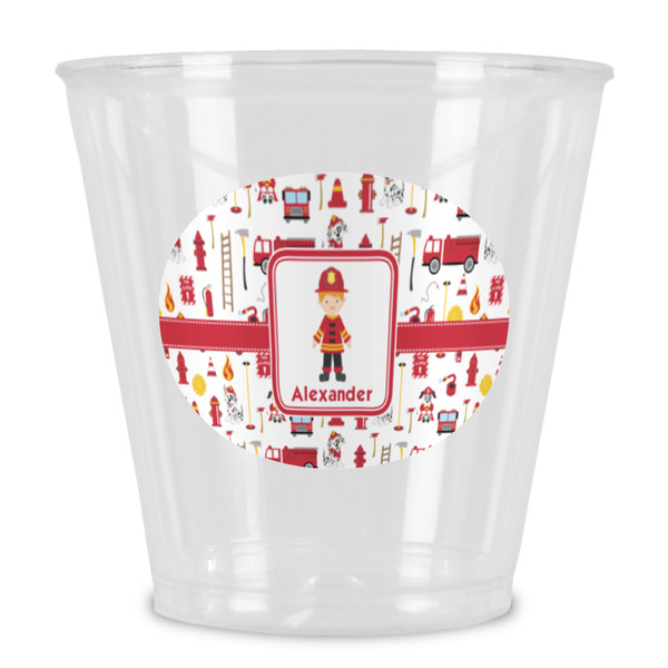Custom Firefighter Character Plastic Shot Glass (Personalized)