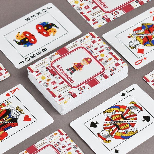 Firefighter Character Playing Cards - Front & Back View