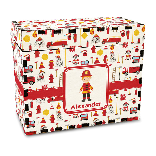 Custom Firefighter Character Wood Recipe Box - Full Color Print (Personalized)
