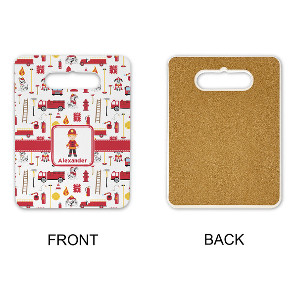 Firefighter Character Rectangle Trivet with Handle - APPROVAL