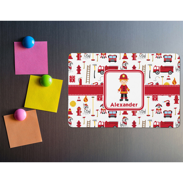 Firefighter Character Rectangular Fridge Magnet - LIFESTYLE