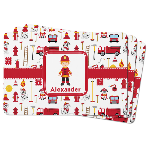 Firefighter Character Rectangular Fridge Magnet - THREE