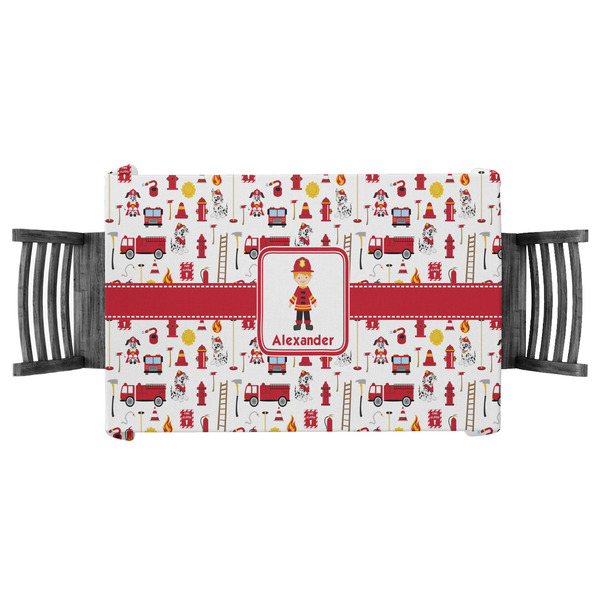 Custom Firefighter Character Tablecloth - 58"x58" w/ Name or Text