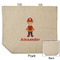 Firefighter Character Reusable Cotton Grocery Bag - Front & Back View
