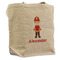 Firefighter Character Reusable Cotton Grocery Bag - Front View