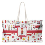 Firefighter Character Large Tote Bag with Rope Handles (Personalized)