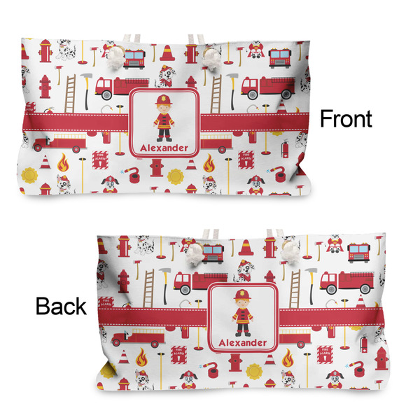 Firefighter Character Large Rope Tote - From & Back View