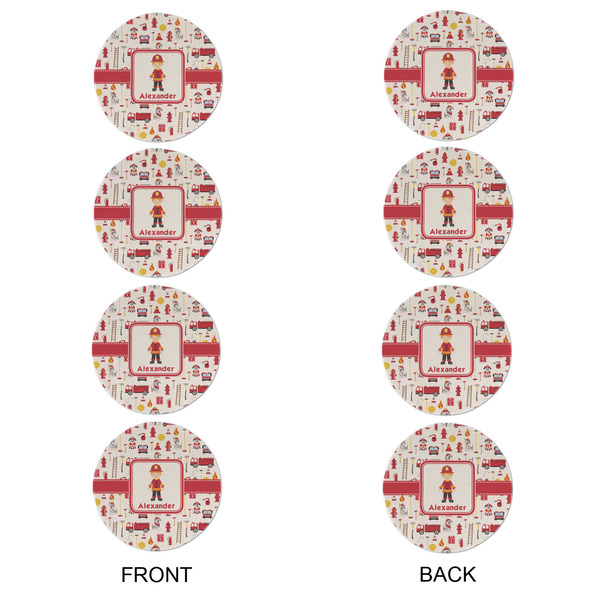 Firefighter Character Round Linen Placemats - APPROVAL Set of 4 (double sided)