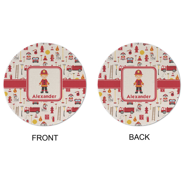 Firefighter Character Round Linen Placemats - APPROVAL (double sided)
