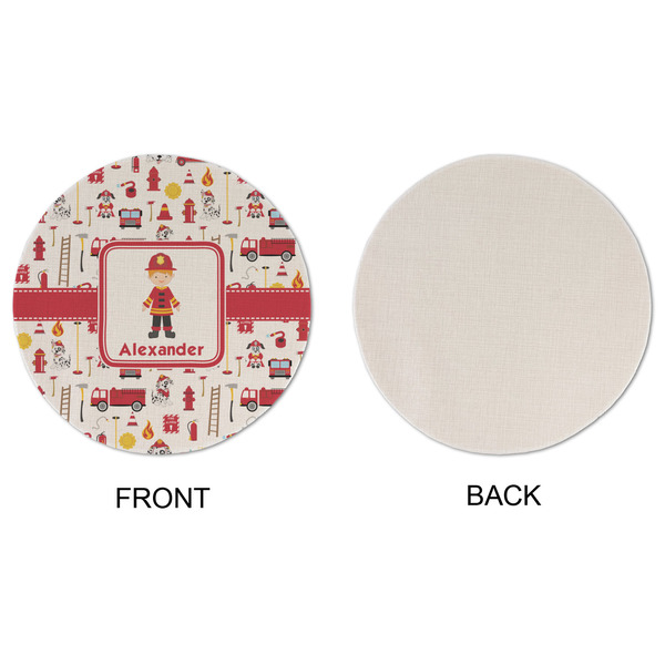 Firefighter Character Round Linen Placemats - APPROVAL (single sided)