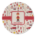 Firefighter Character Round Linen Placemat (Personalized)