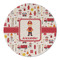 Firefighter Character Round Linen Placemats - FRONT (Single Sided)