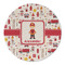 Firefighter Character Round Linen Placemat (Personalized)