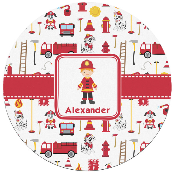 Firefighter Character Round Mousepad - APPROVAL