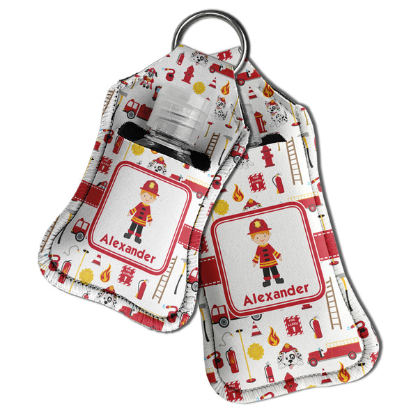 Firefighter Character Sanitizer Holder Keychain - Both in Case (PARENT)