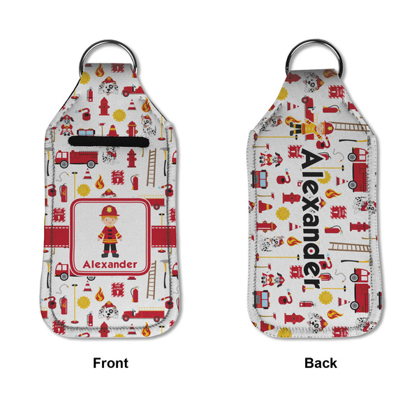 Firefighter Character Sanitizer Holder Keychain - Large APPROVAL (Flat)