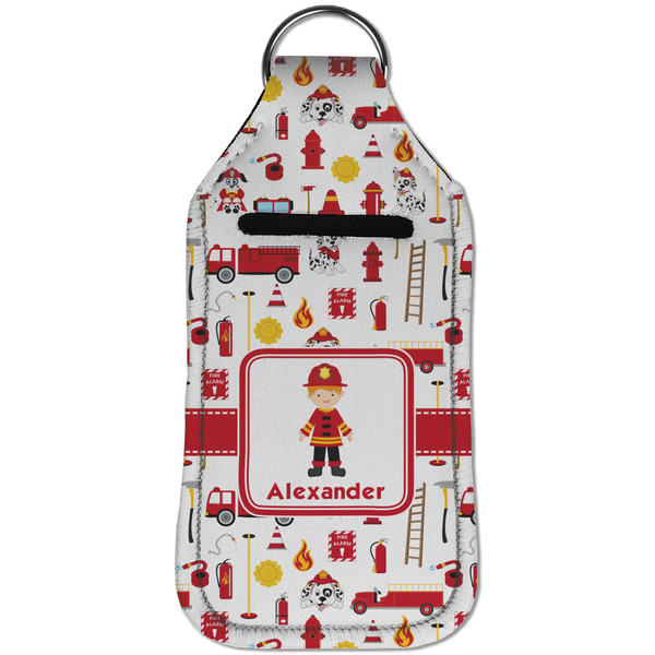 Firefighter Character Sanitizer Holder Keychain - Large (Front)