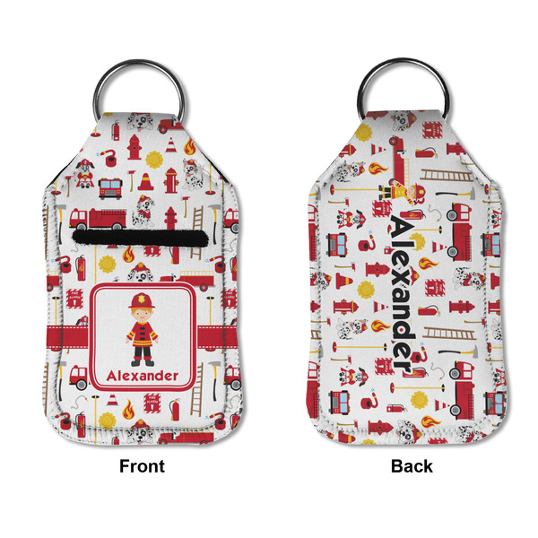 Firefighter Character Sanitizer Holder Keychain - Small APPROVAL (Flat)