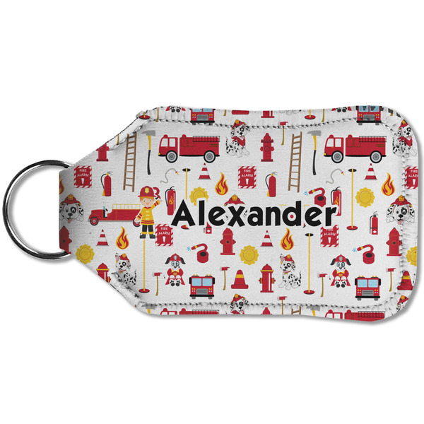 Firefighter Character Sanitizer Holder Keychain - Small (Back)