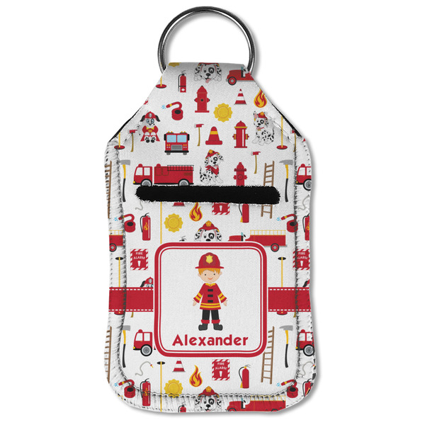 Firefighter Character Sanitizer Holder Keychain - Small (Front Flat)
