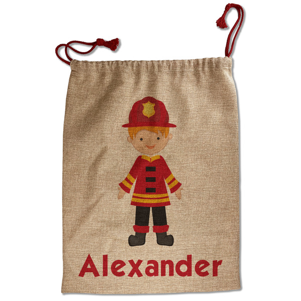 Firefighter Character Santa Bag - Front