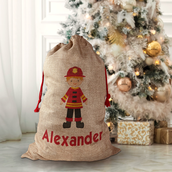 Firefighter Character Santa Bag - Lifestyle