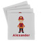 Firefighter Character Set of 4 Sandstone Coasters - Front View