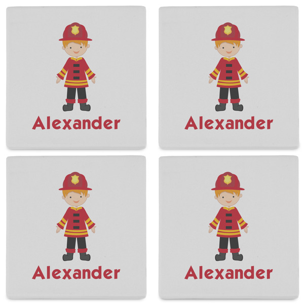 Firefighter Character Set of 4 Sandstone Coasters - See All 4 View