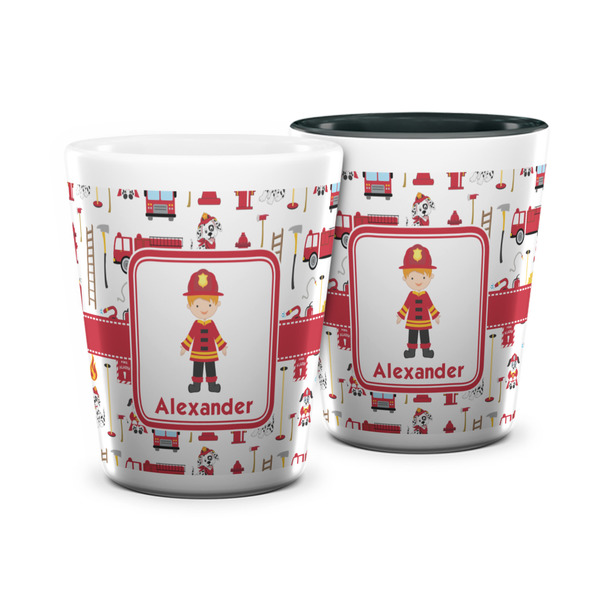 Custom Firefighter Character Ceramic Shot Glass - 1.5 oz (Personalized)